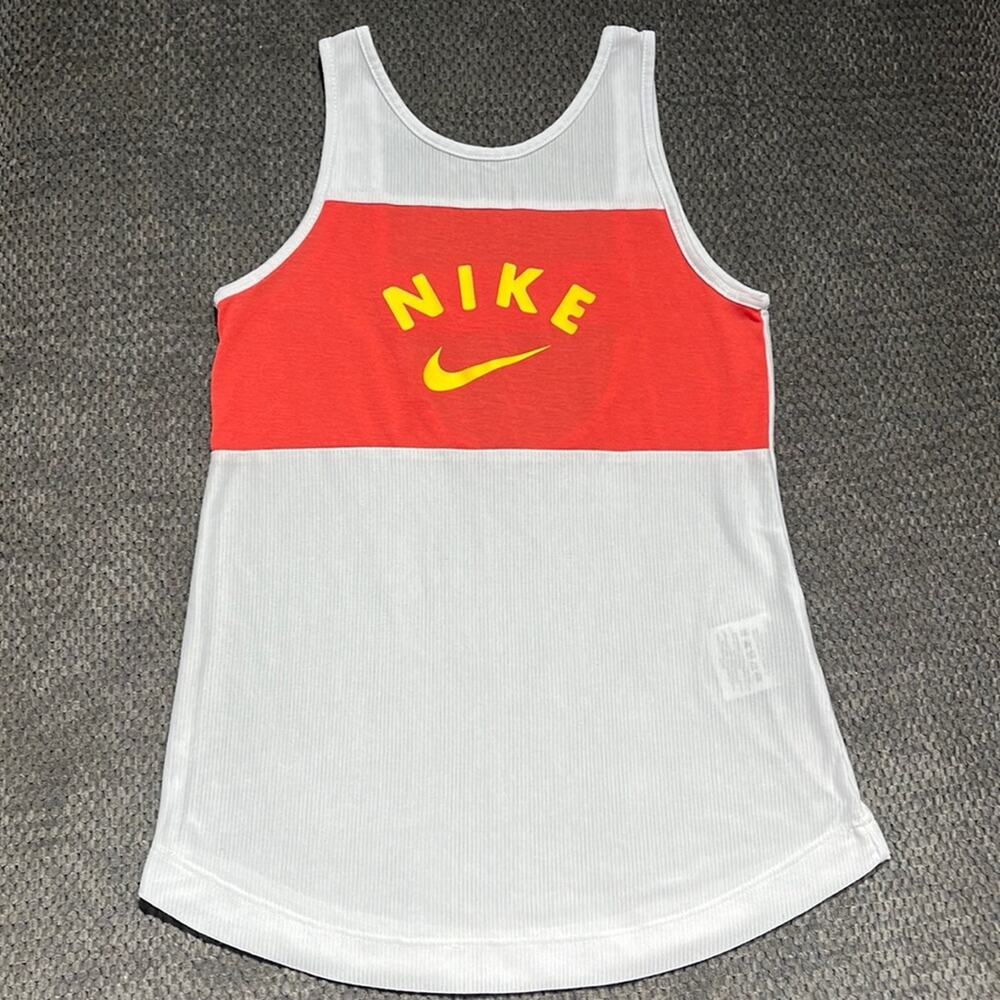 Nike girls white/red/yellow tank size small